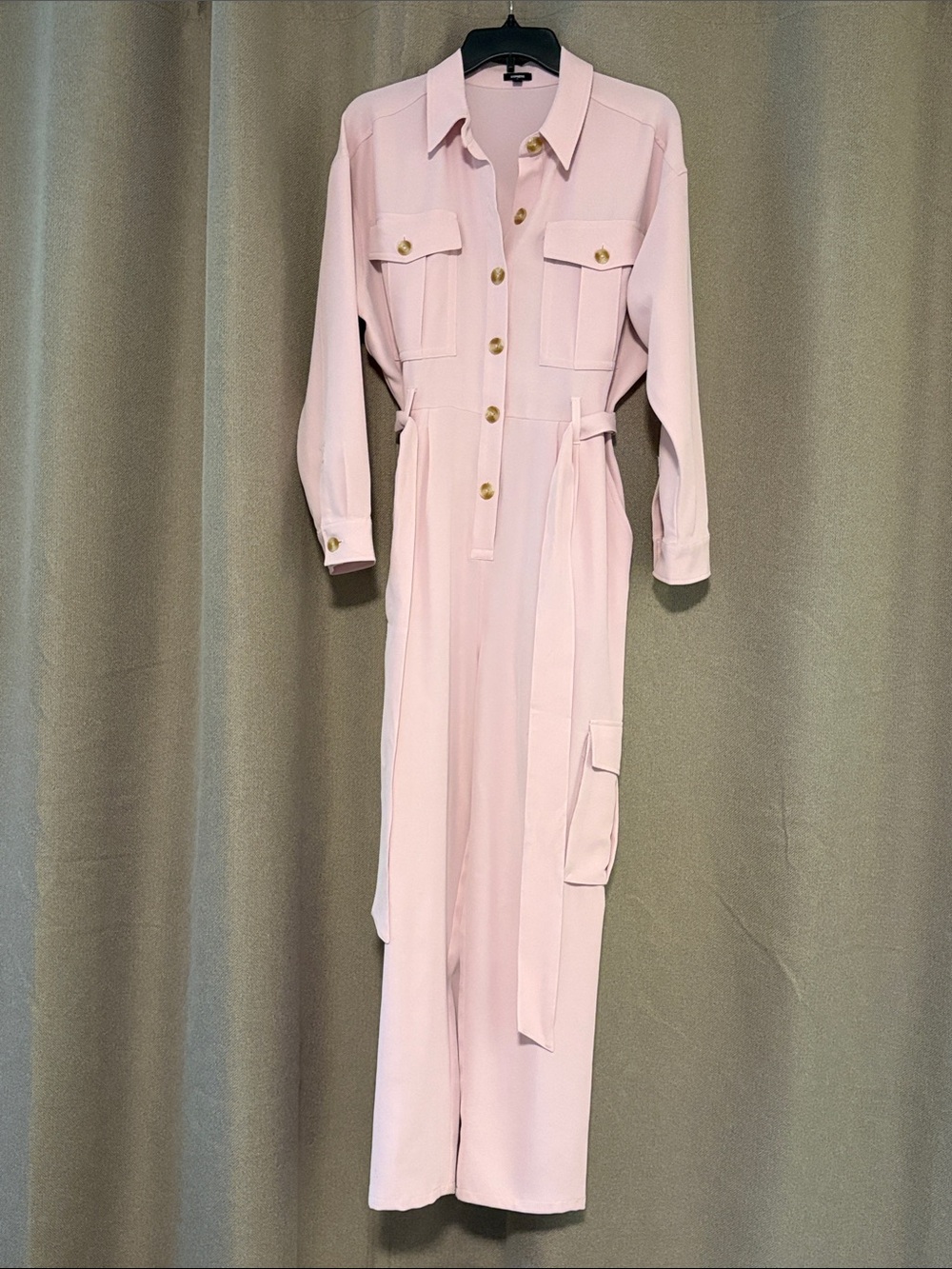 Express Pale Pink Utility Jumpsuit